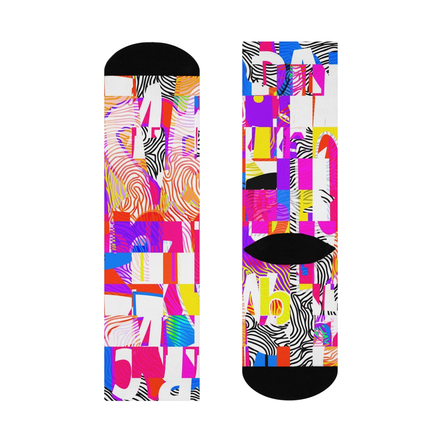 73% polyester, 18% nylon, 3% cotton, 6% spandex Cushioned Sockz 2