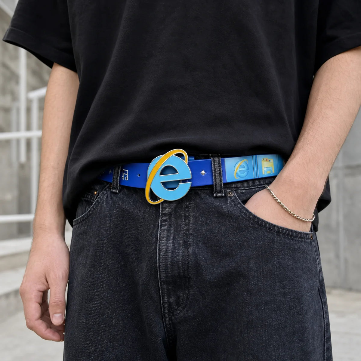 Dropshipped Y2K Internet Explorer Meme Belt 110cm