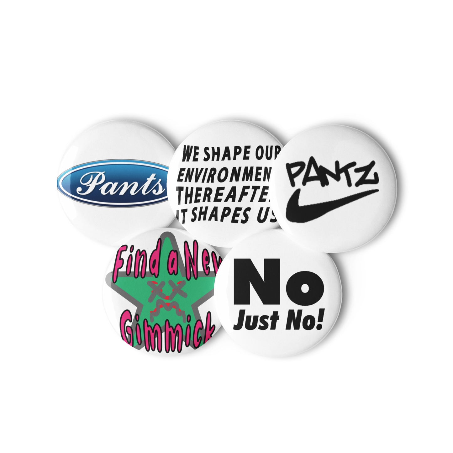 Set of pin buttons