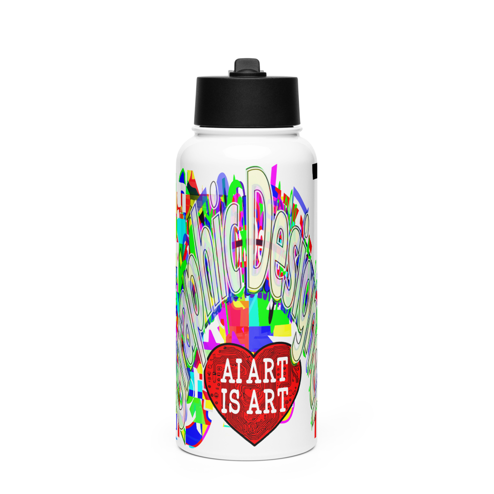 Stainless steel water bottle with a straw lid