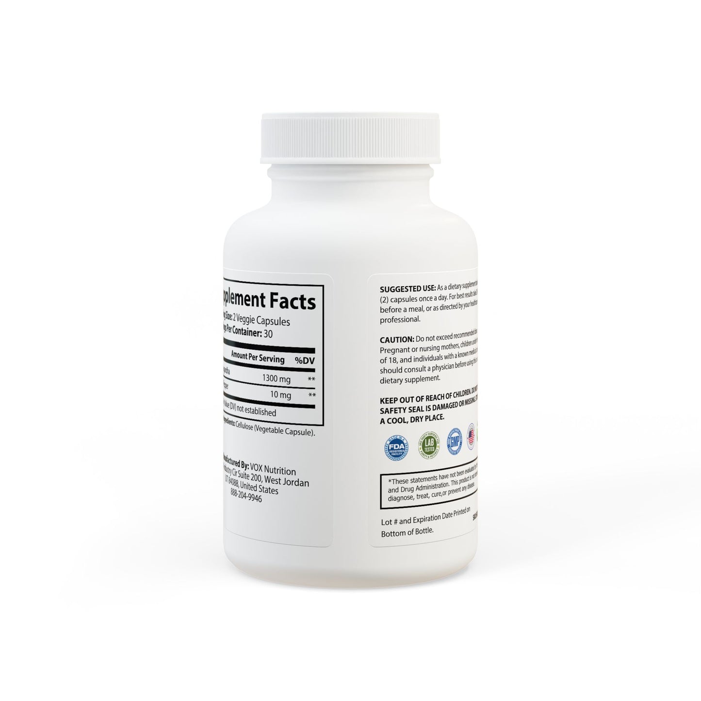 Ashwagandha and Black Pepper Supplement (60 Capsulez)