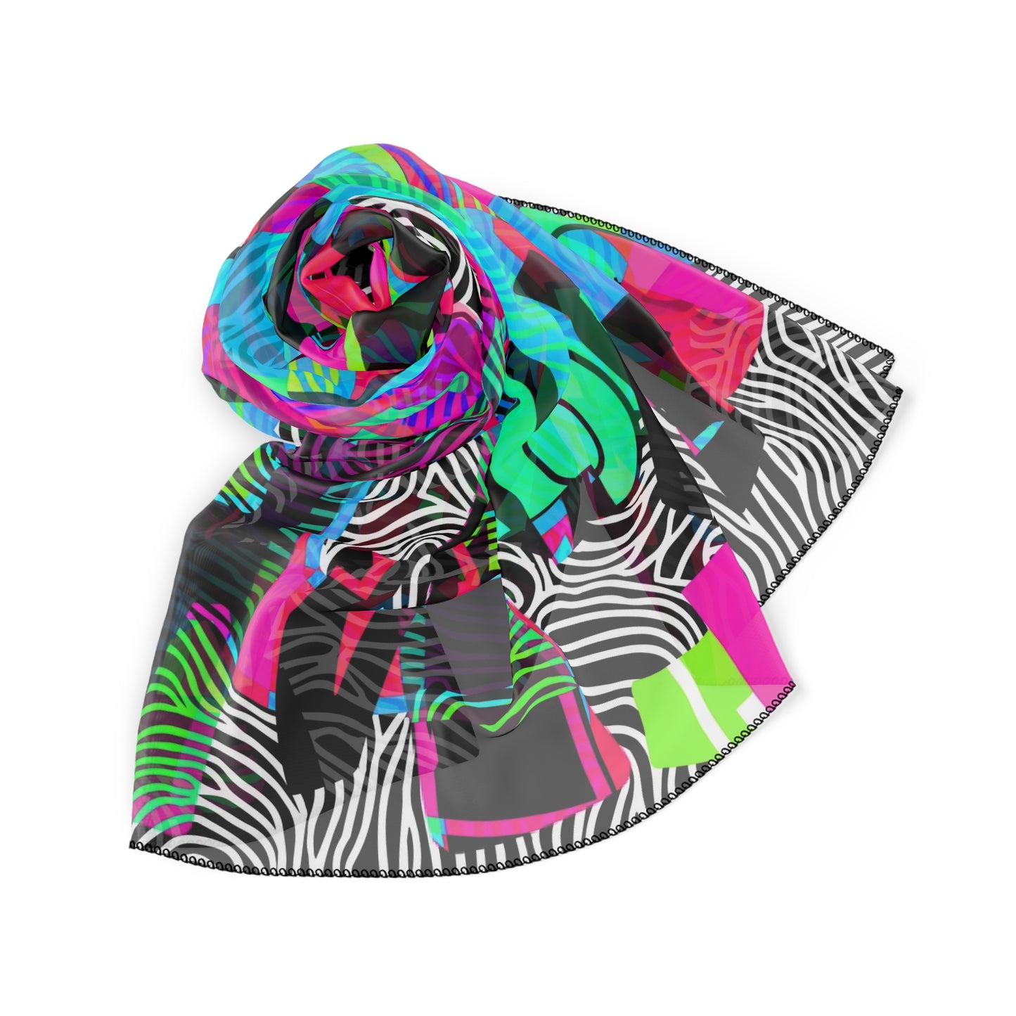 100% Polyester 50" x  50" Graphic Scarf