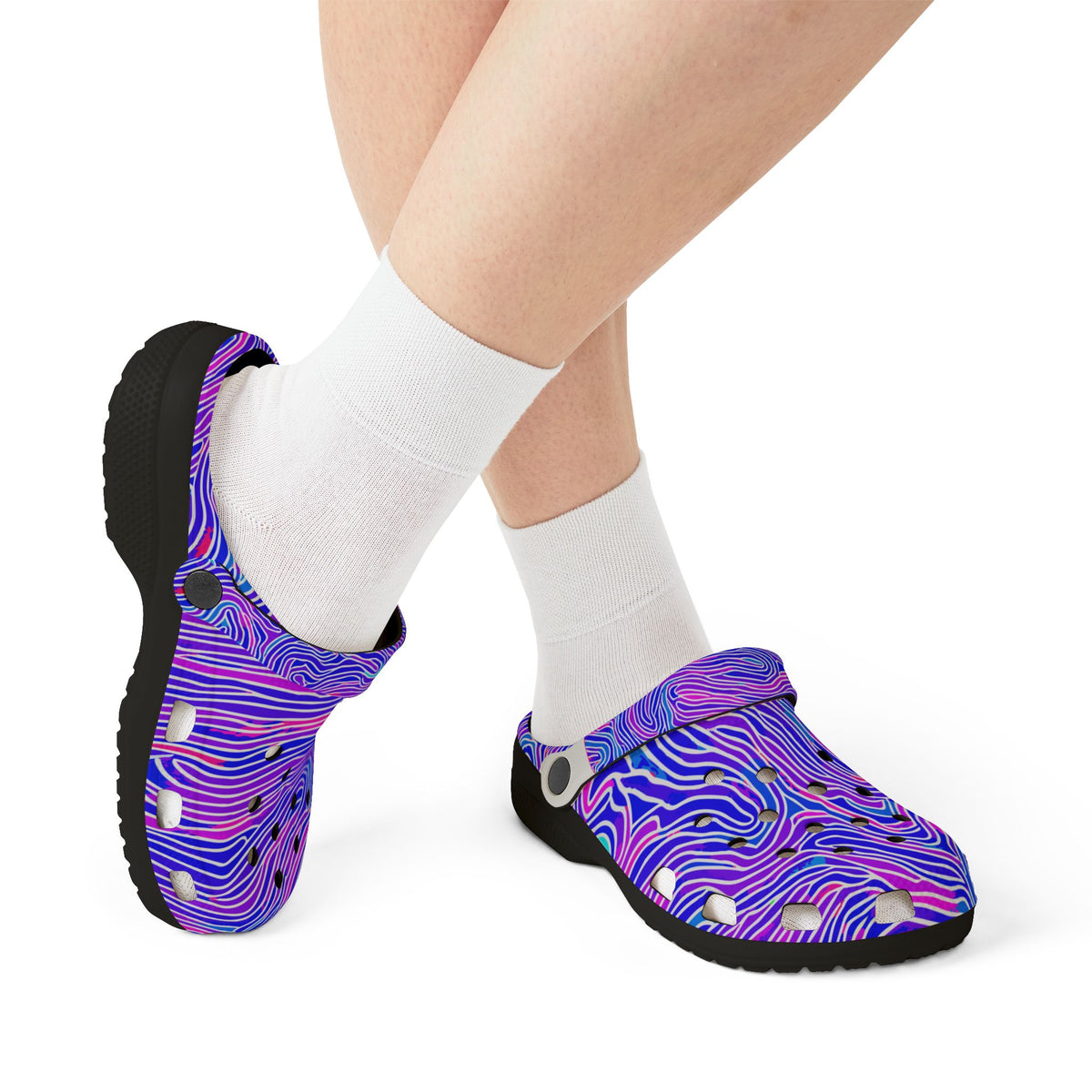 Psychedelic Purple Swirl CROCz Clogs - EVA Foam Shoes