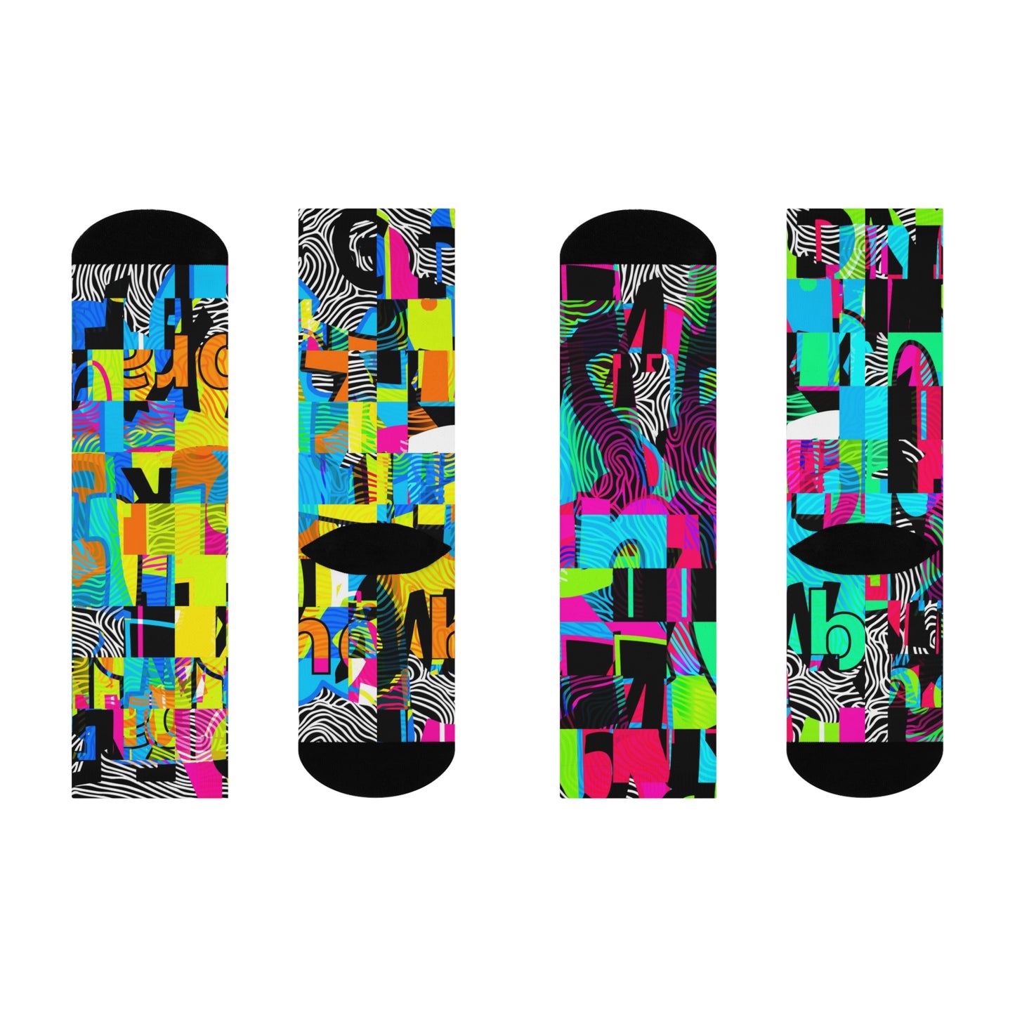 73% polyester, 18% nylon, 3% cotton, 6% spandex Cushioned Sockz