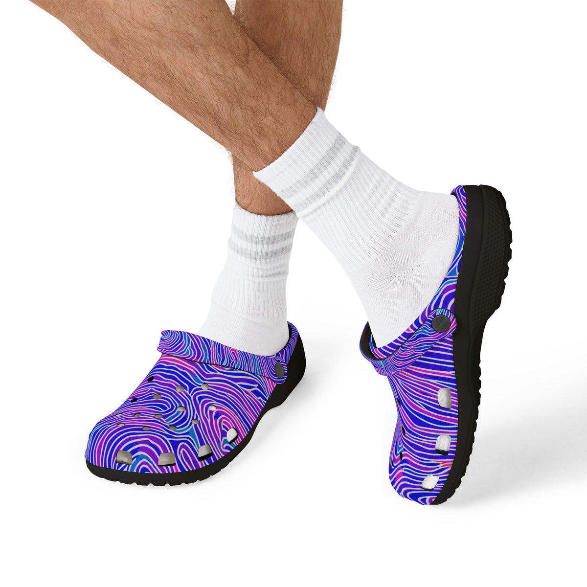 Psychedelic Purple Swirl CROCz Clogs - EVA Foam Shoes