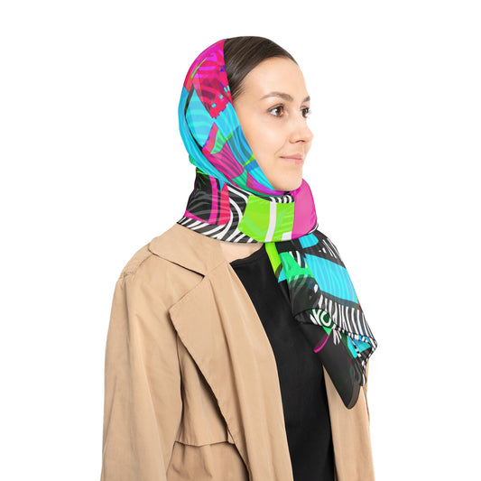 100% Polyester 50" x  50" Graphic Scarf