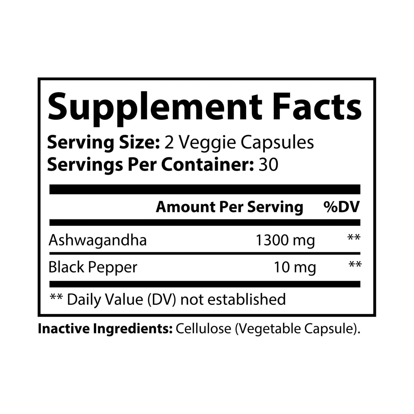 Ashwagandha and Black Pepper Supplement (60 Capsulez)