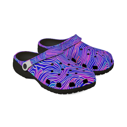 Psychedelic Purple Swirl CROCz Clogs - EVA Foam Shoes