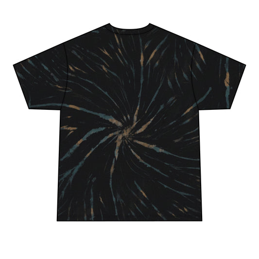 Men’s Tie-Dye Tee with Colorful Cartoon Character Group Graphic