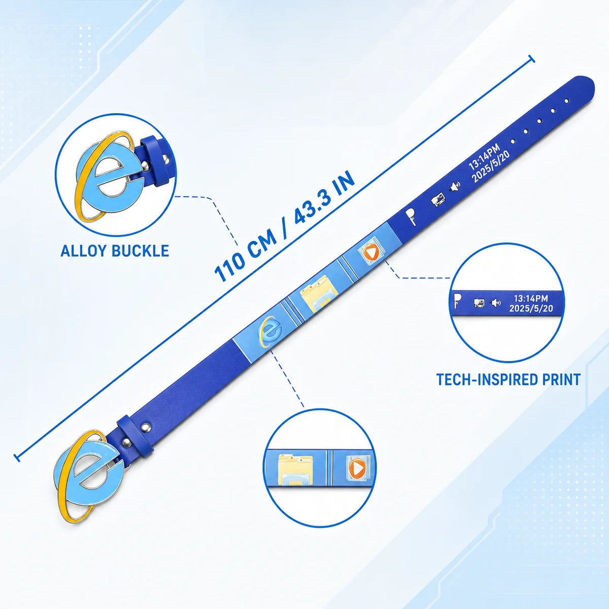 Dropshipped Y2K Internet Explorer Meme Belt 110cm