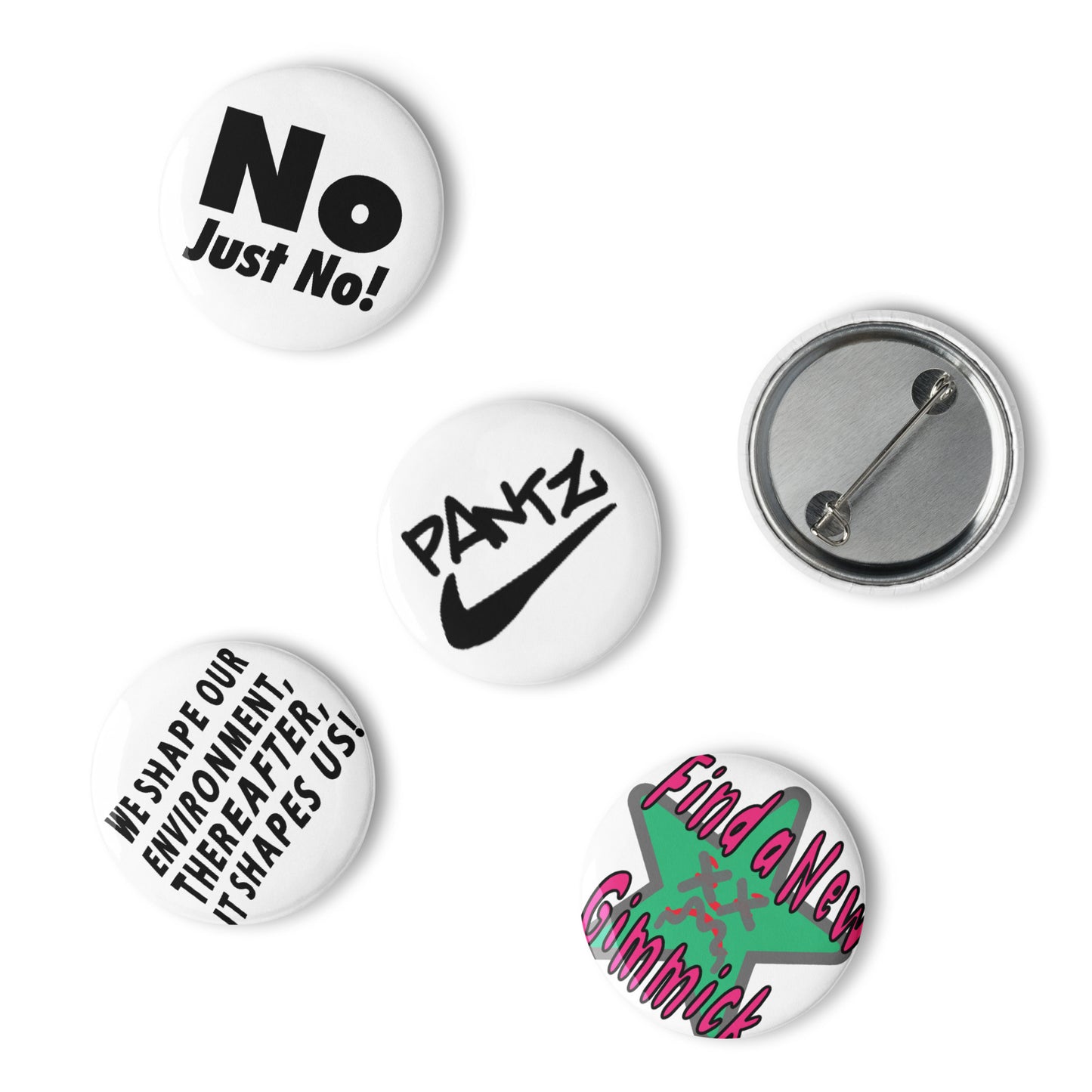 Set of pin buttons