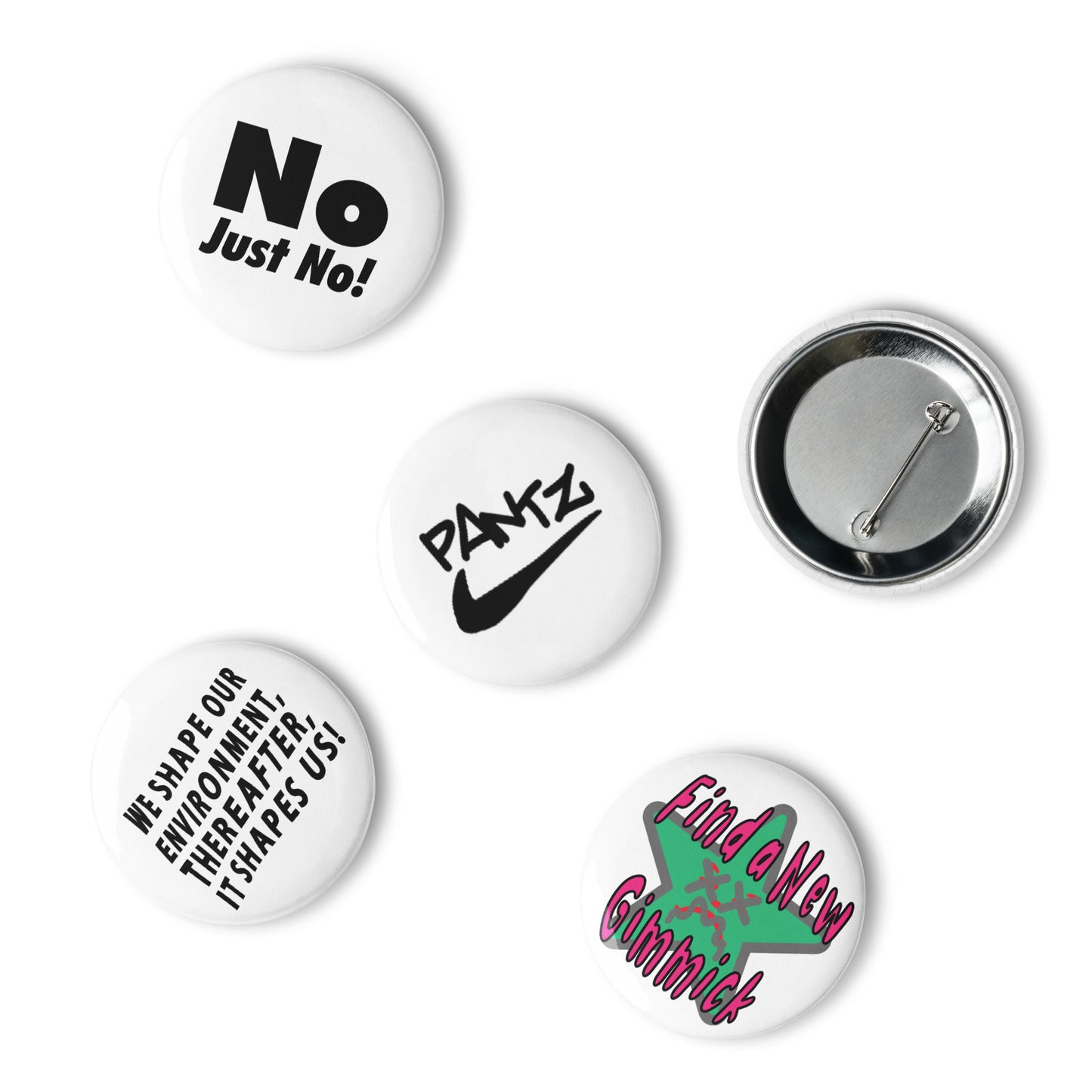 Set of pin buttons