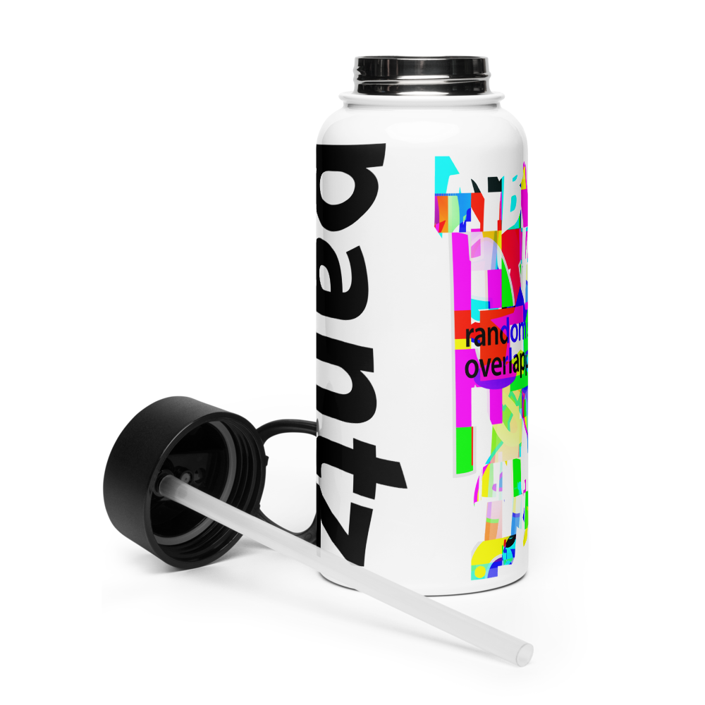 Stainless steel water bottle with a straw lid