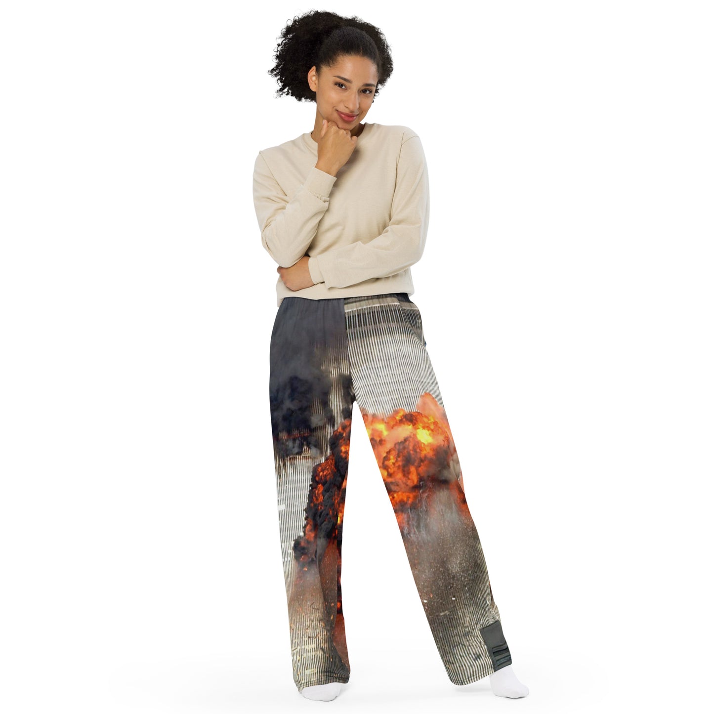 All-over print unisex wide-leg pants